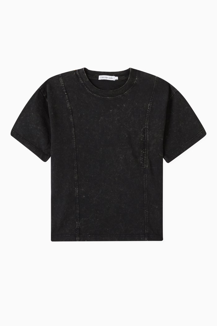 

Relaxed Acid Dye T-shirt in Cotton-jersey, Black