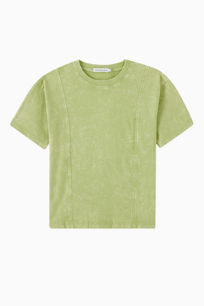 

Relaxed Acid Dye T-shirt in Cotton-jersey, Green