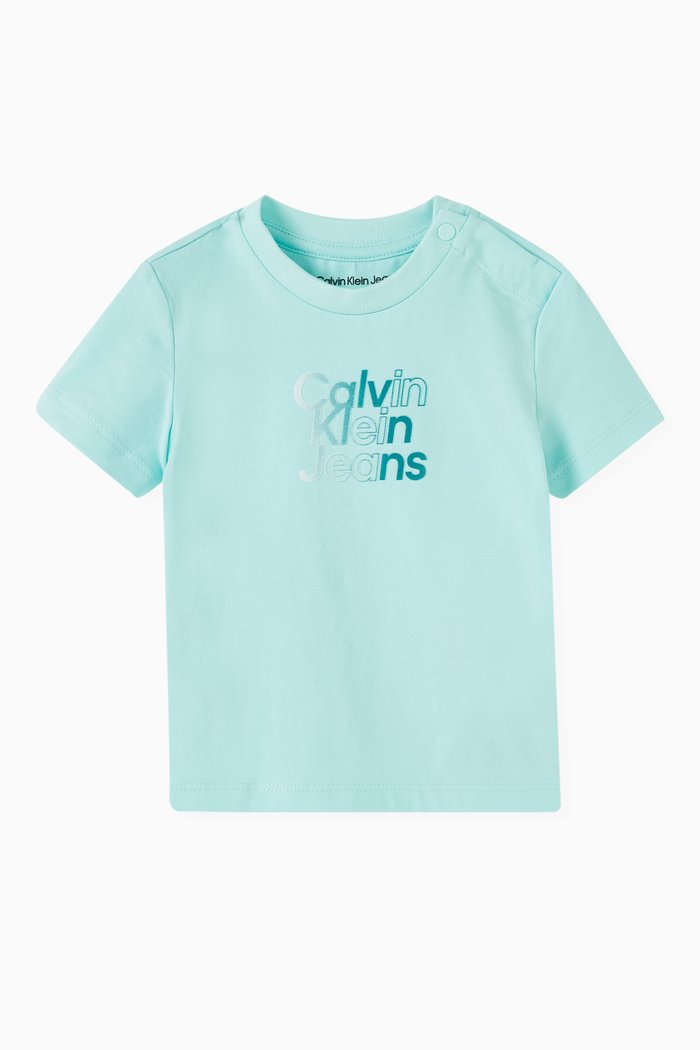 Gradient Logo T-shirt in Cotton, Blue