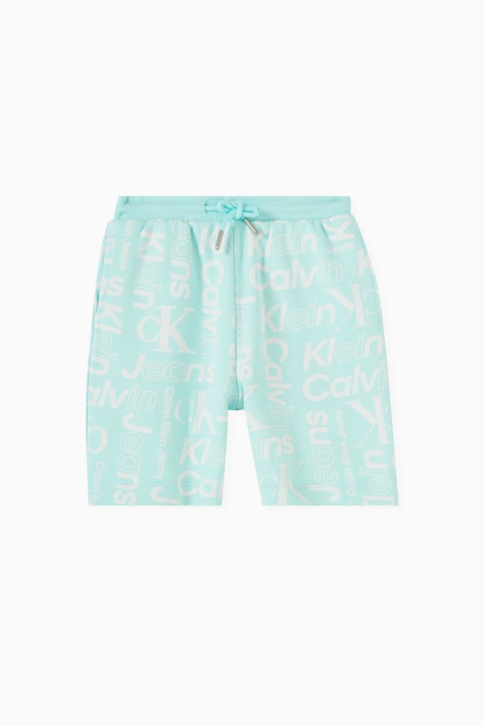 

All-over Logo Shorts in Cotton, Blue