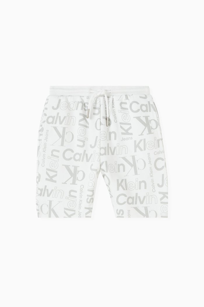 

All-over Logo Shorts in Cotton, White