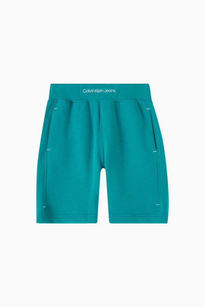 

Logo Jogger Shorts in Cotton-blend Terry, Green