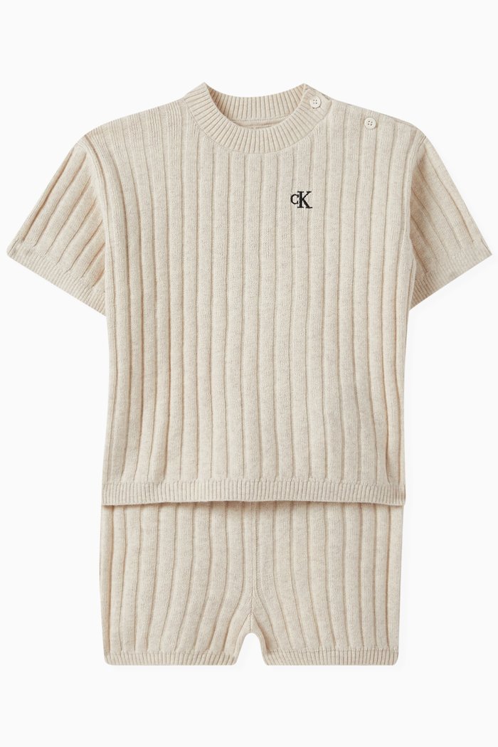 

Top & Shorts Gift Set in Knit, Neutral