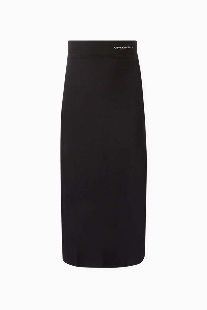 

Logo Maxi Skirt in Cotton-jersey, Black