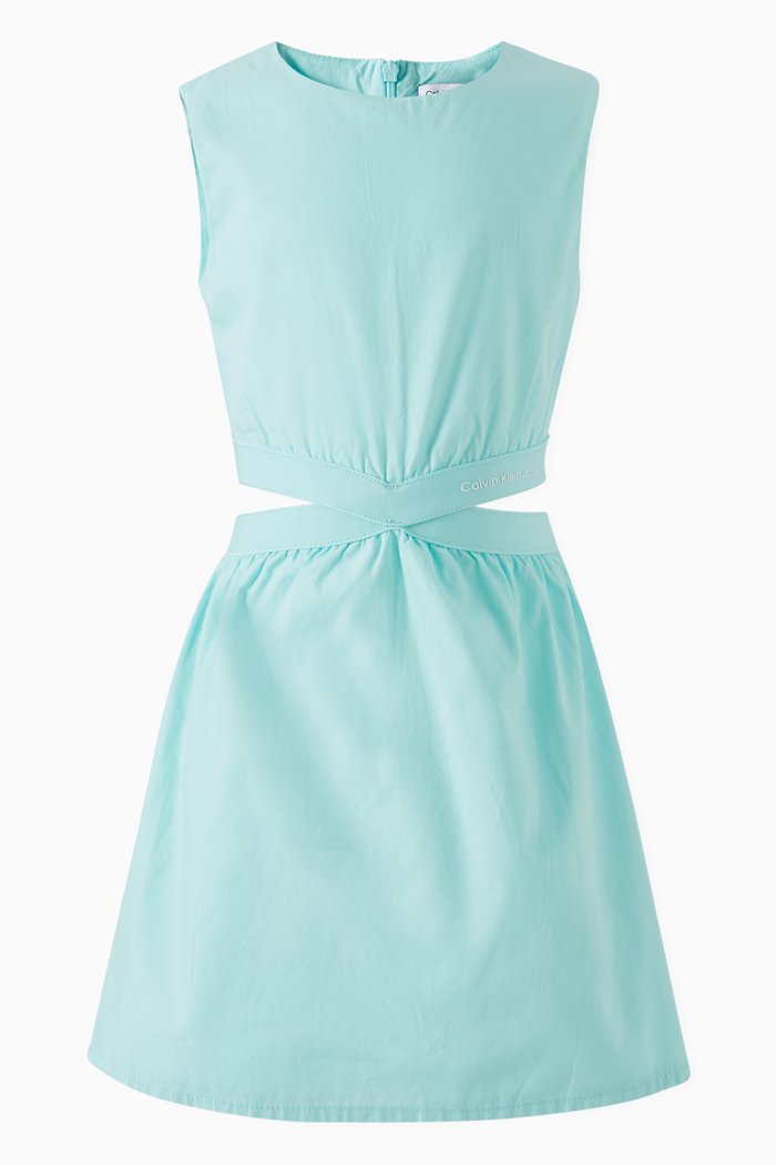 

Logo Tape Dress in Cotton, Blue