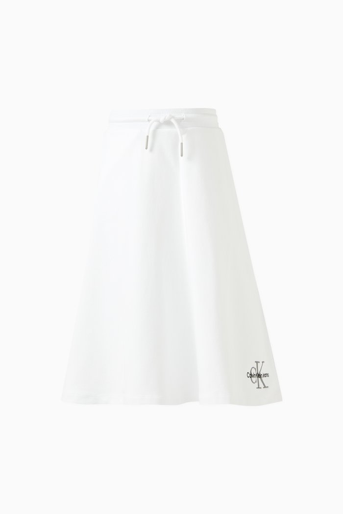 

Logo-embroidered Skirt in Cotton Terry, White