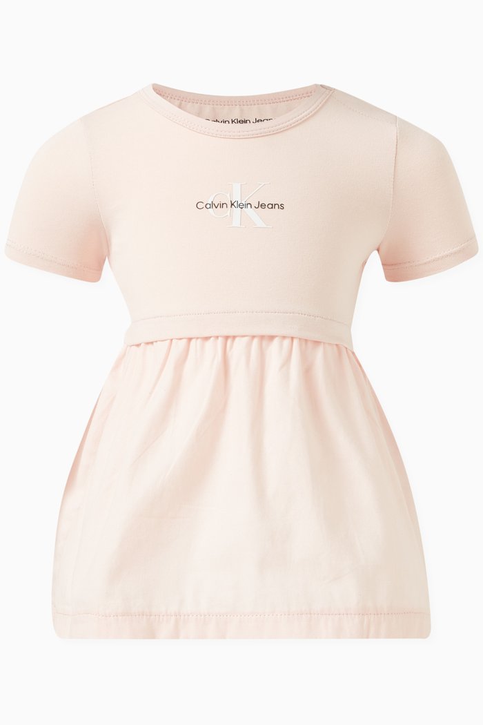 

Monogram-print Dress in Cotton, Pink