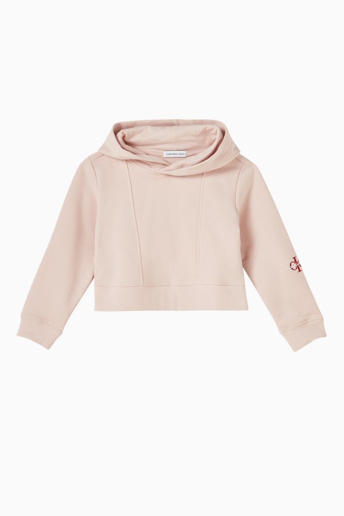 

Logo-embroidered Hoodie in Cotton-blend Terry, Pink