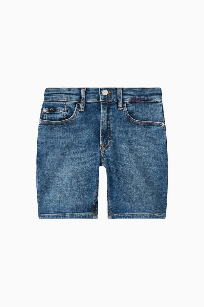

Shorts in Cotton-stretch Denim, Blue