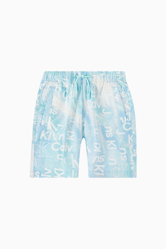 

All-over Logo Shorts in Cotton, Blue