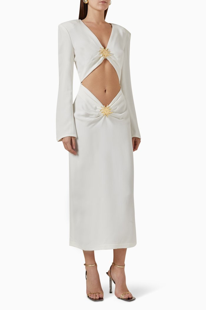 

Sable Midi Dress in Viscose-blend, White