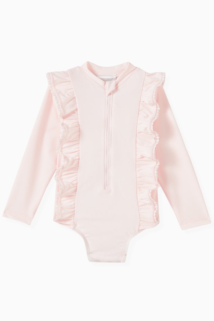 

Baby One-piece Long-sleeve Swimsuit, Pink