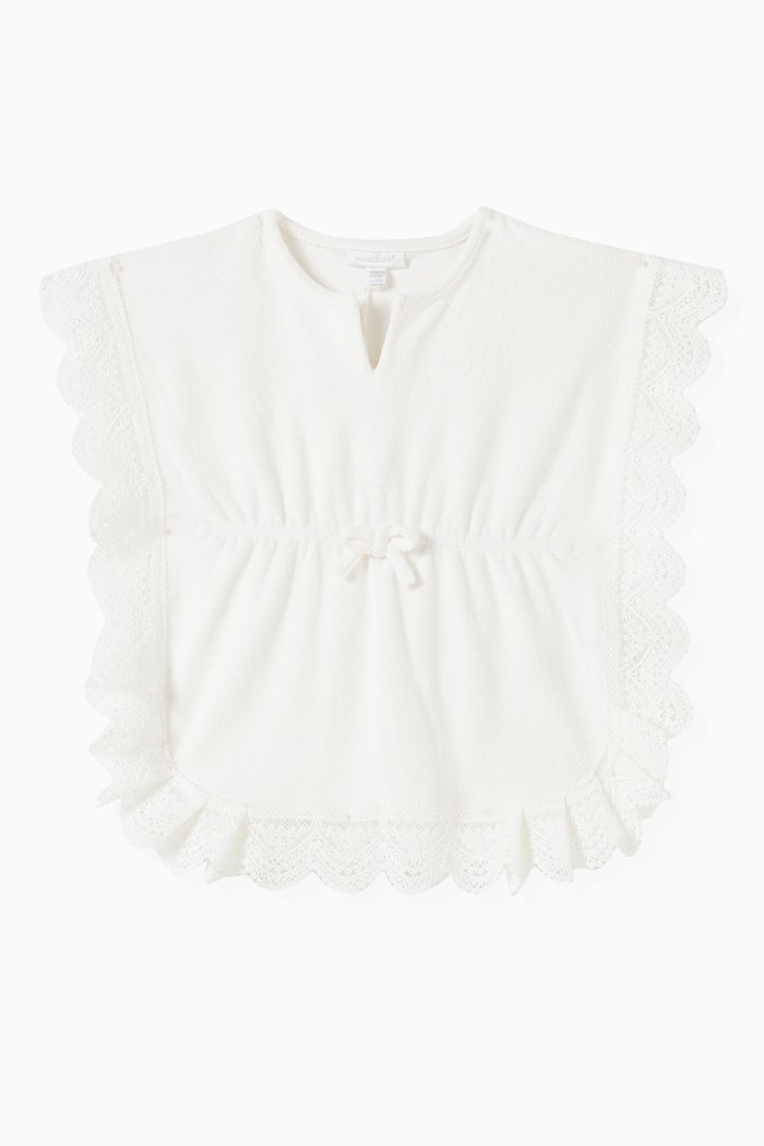 

Baby Gauze Poncho Swimsuit Coverup, White