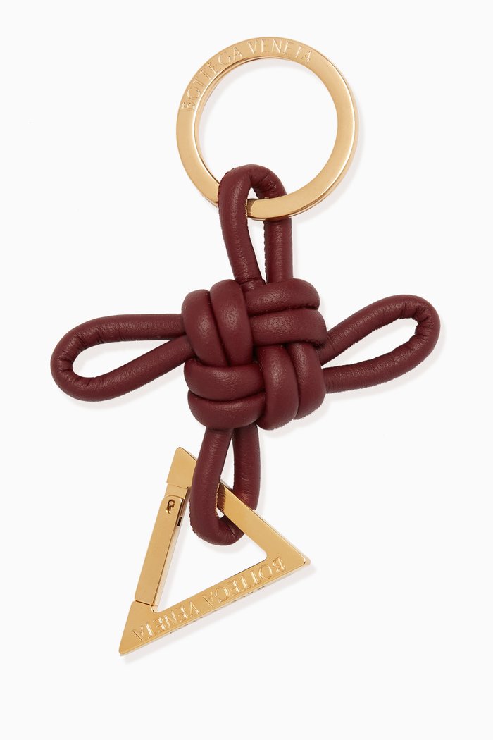

Triangle Key Ring in Nappa, Red