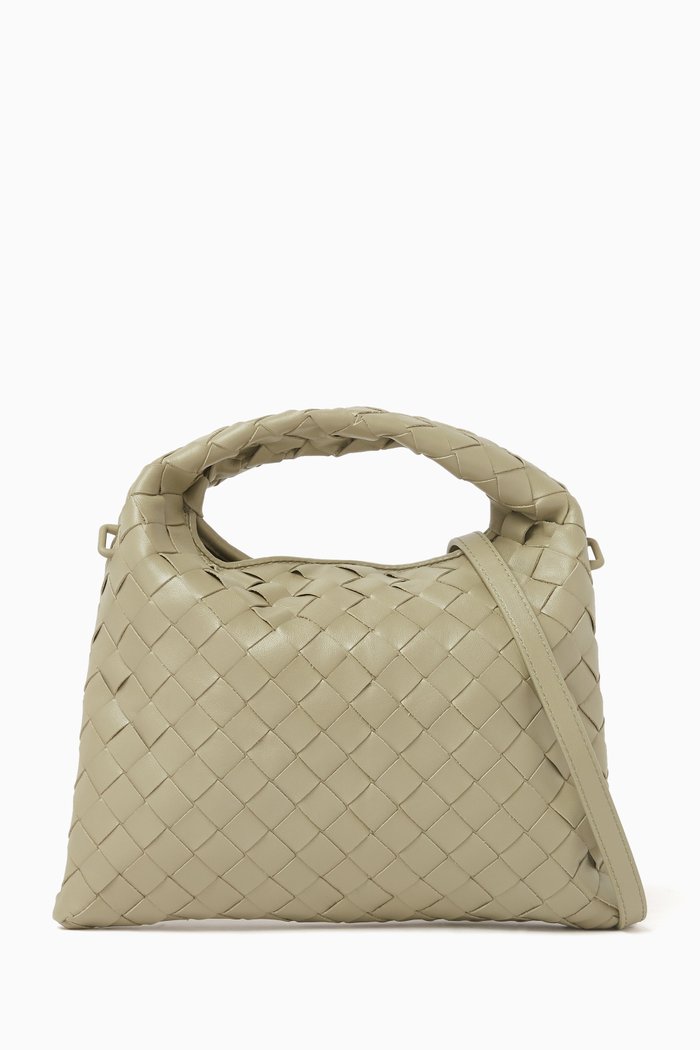 

Mini Hop Crossbody Bag in Intrecciato Leather, Green