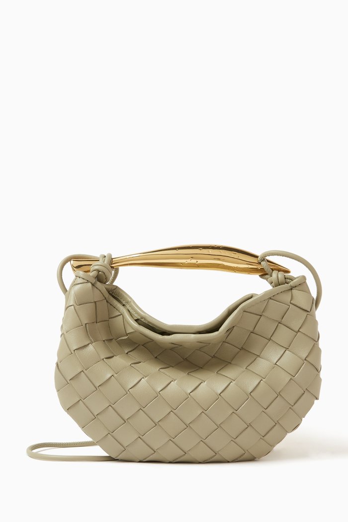 

Mini Sardine Crossbody Bag in Intrecciato Leather, Green