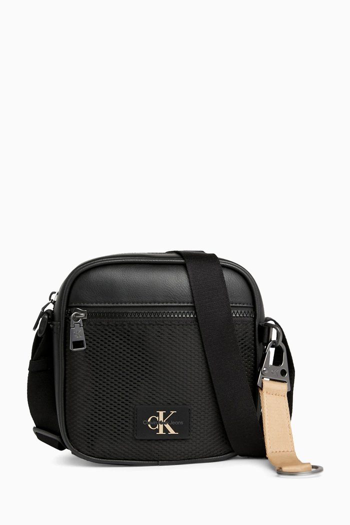 

Square Crossbody Bag in Faux-leather, Black