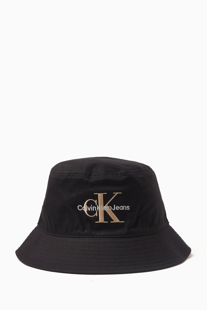 

Logo Bucket Hat in Organic-cotton Twill, Black