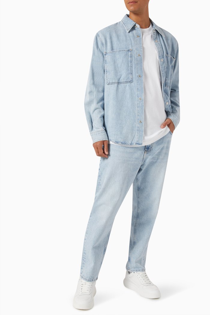 

Dad Jeans in Cotton-denim, Blue