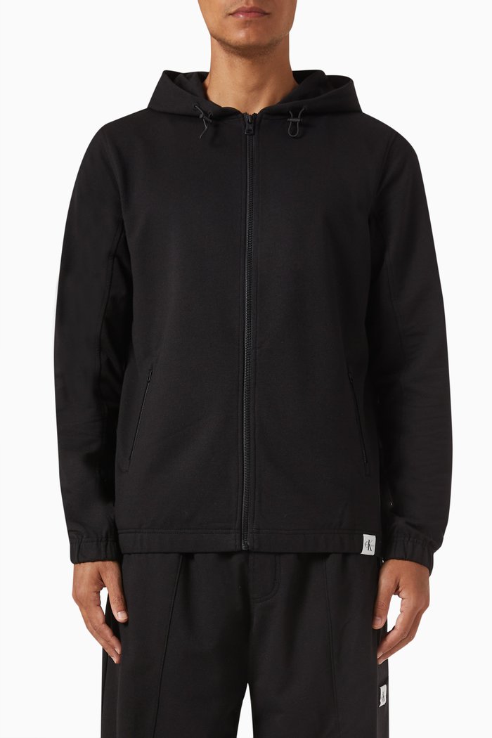 

Logo Zip-through Hoodie, Black