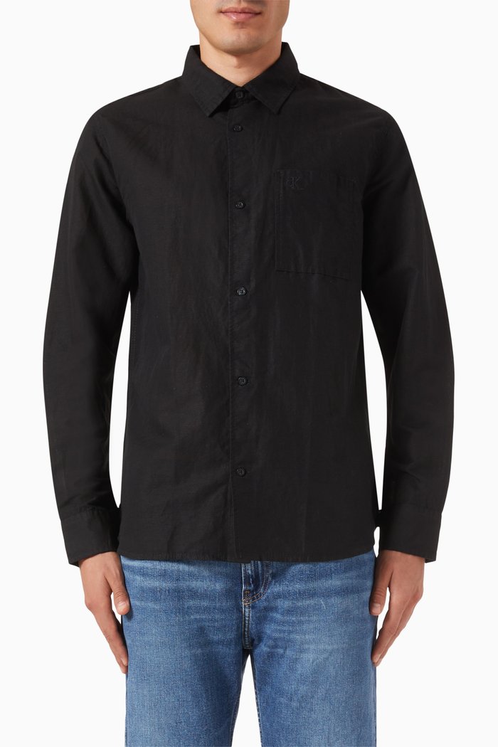 

Relaxed Shirt in Linen, Black