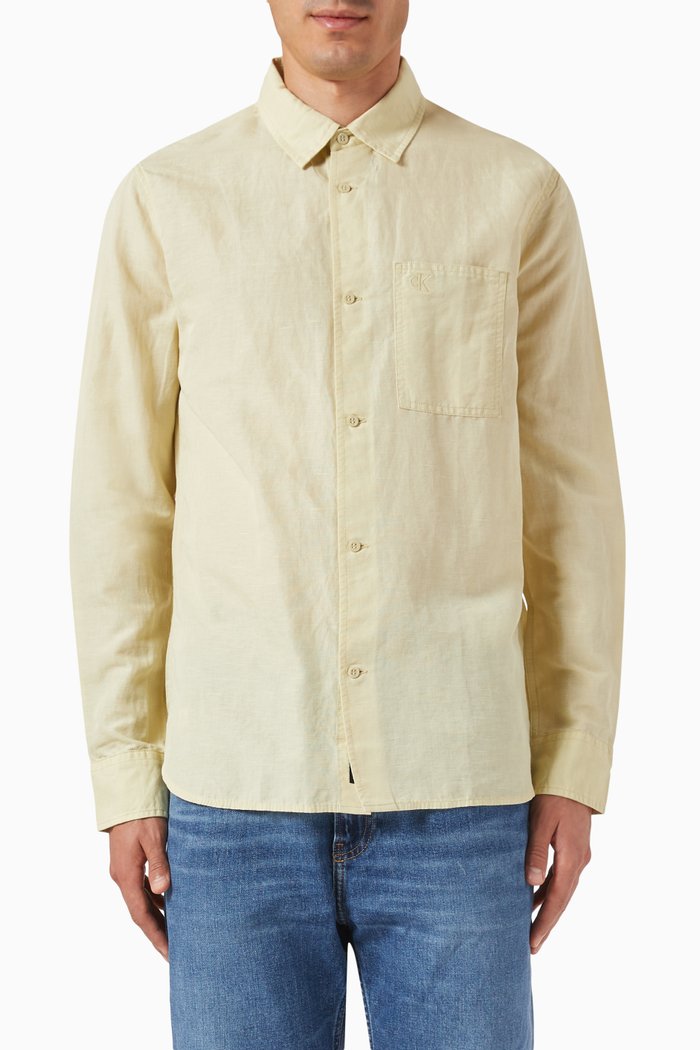 

Relaxed Shirt in Linen, Green