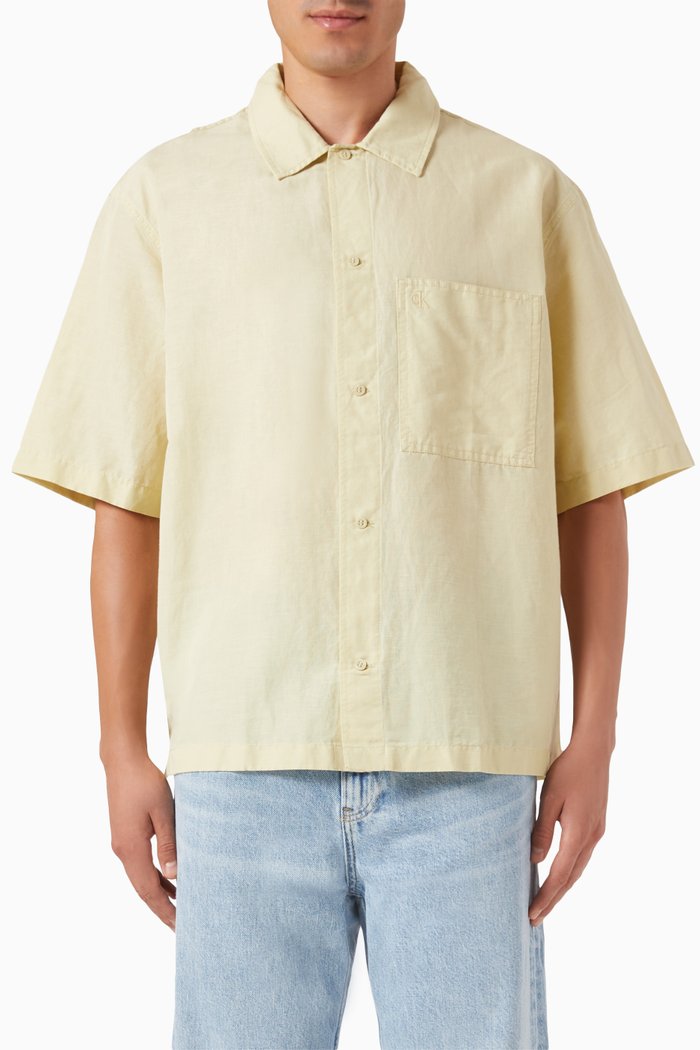 

Relaxed Shirt in Linen, Green