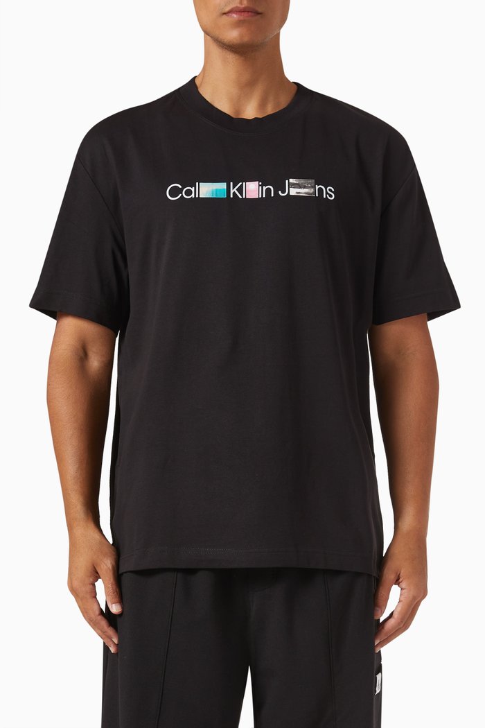 

Logo Photo-print T-shirt in Cotton-jersey, Black