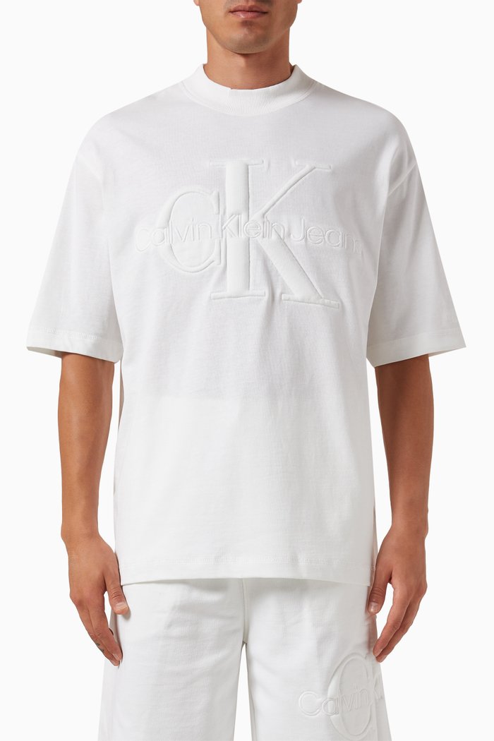 

Oversized Monogram T-shirt in Cotton-viscose, White