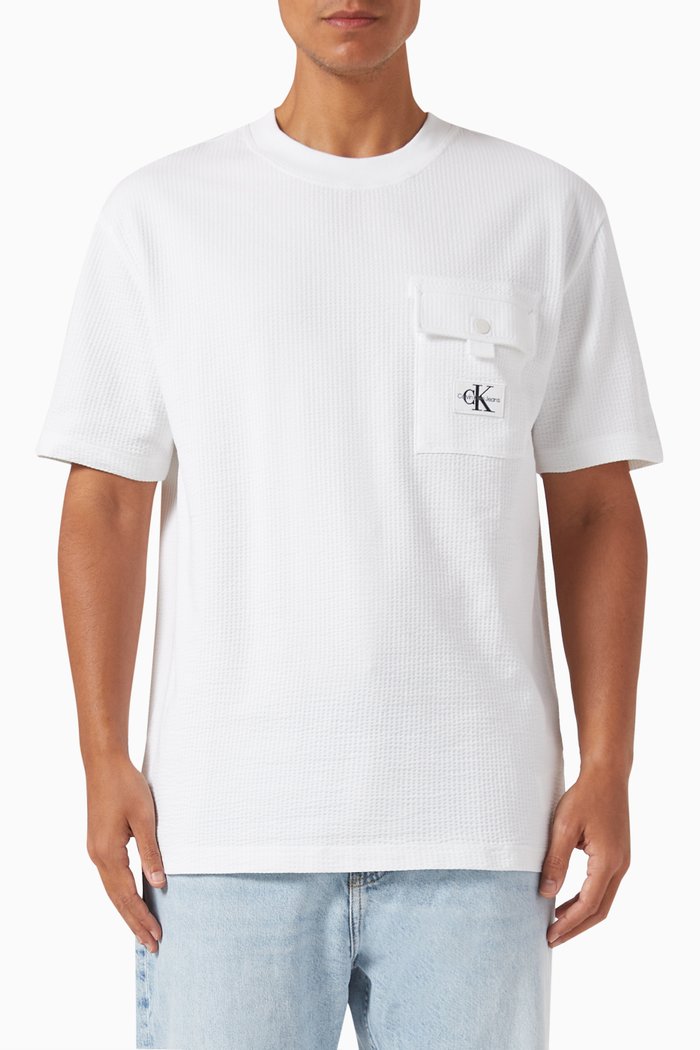 

Logo Pocket T-shirt in Cotton, White