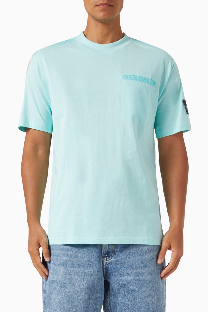 Logo T-shirt in Cotton, Blue