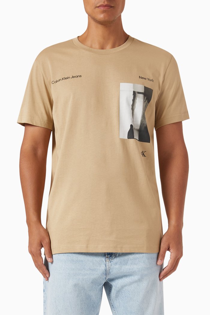 

Graphic-print T-shirt in Cotton, Brown