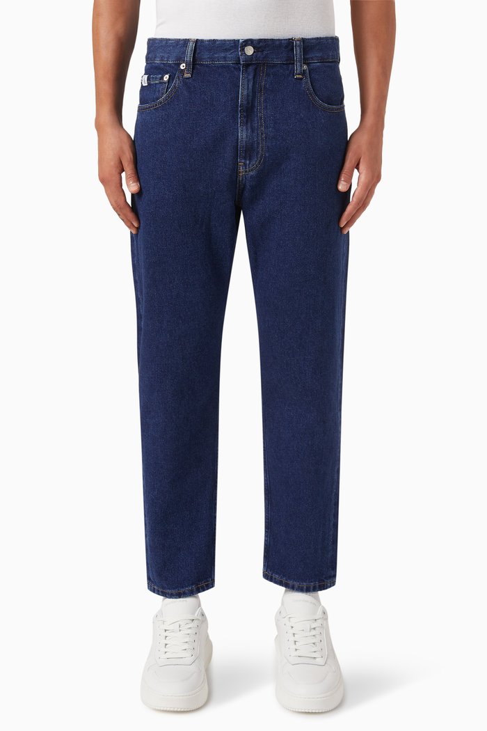 

Dad Jeans in Cotton-denim, Blue