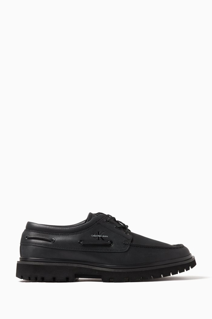

Hybrid Lace-Up Shoes in Leather, Black
