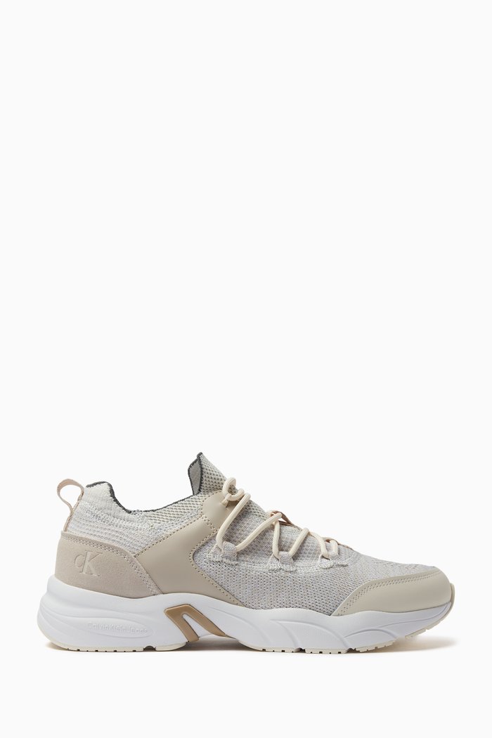 

Retro Tennis Low Sock Sneakers, Neutral