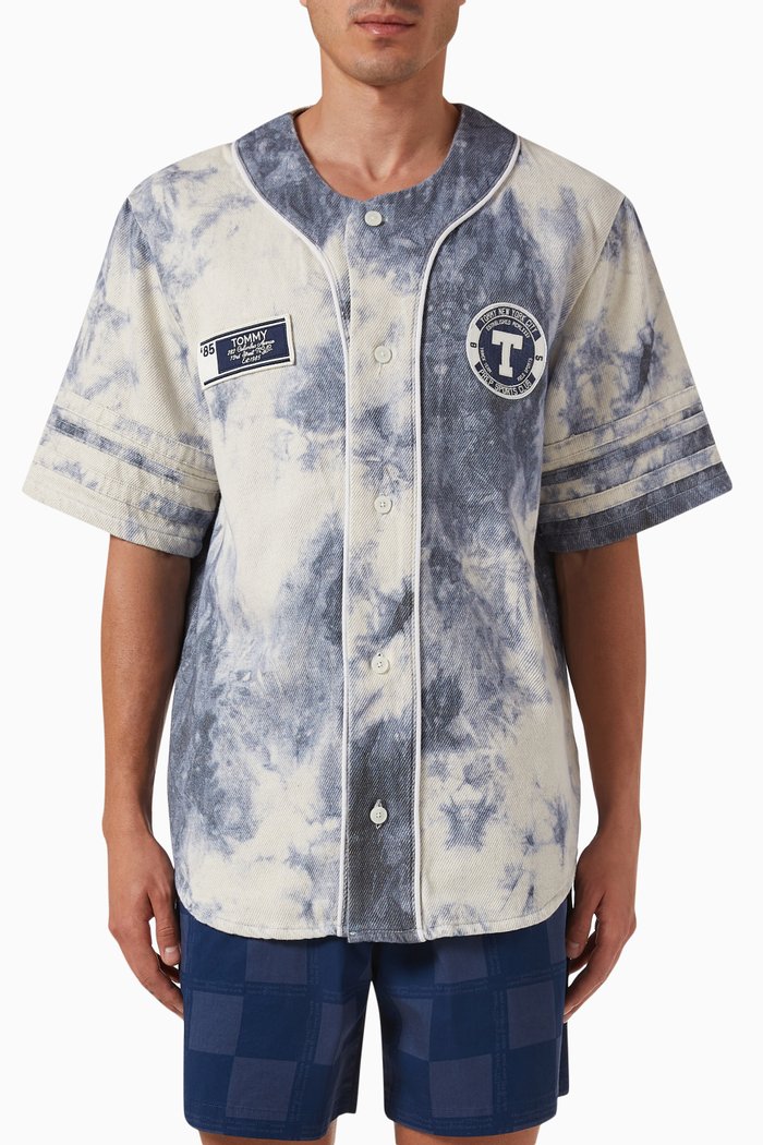 

Varsity Tie-dye Shirt in Denim, Blue