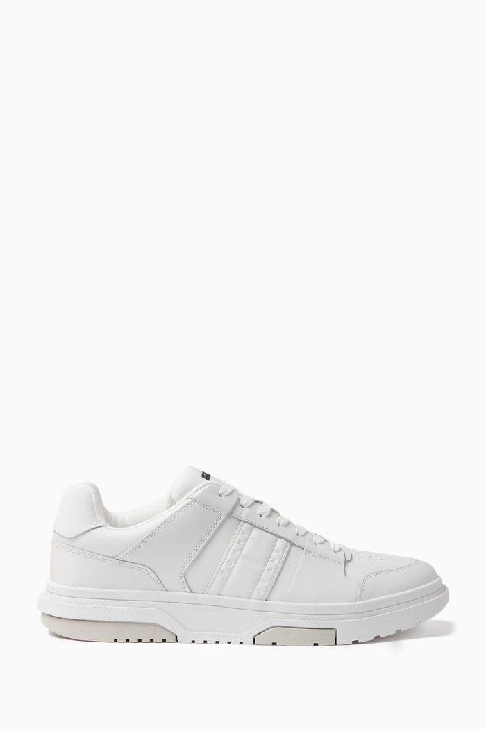 

The Brooklyn Colour-blocked Sneakers in Leather, White
