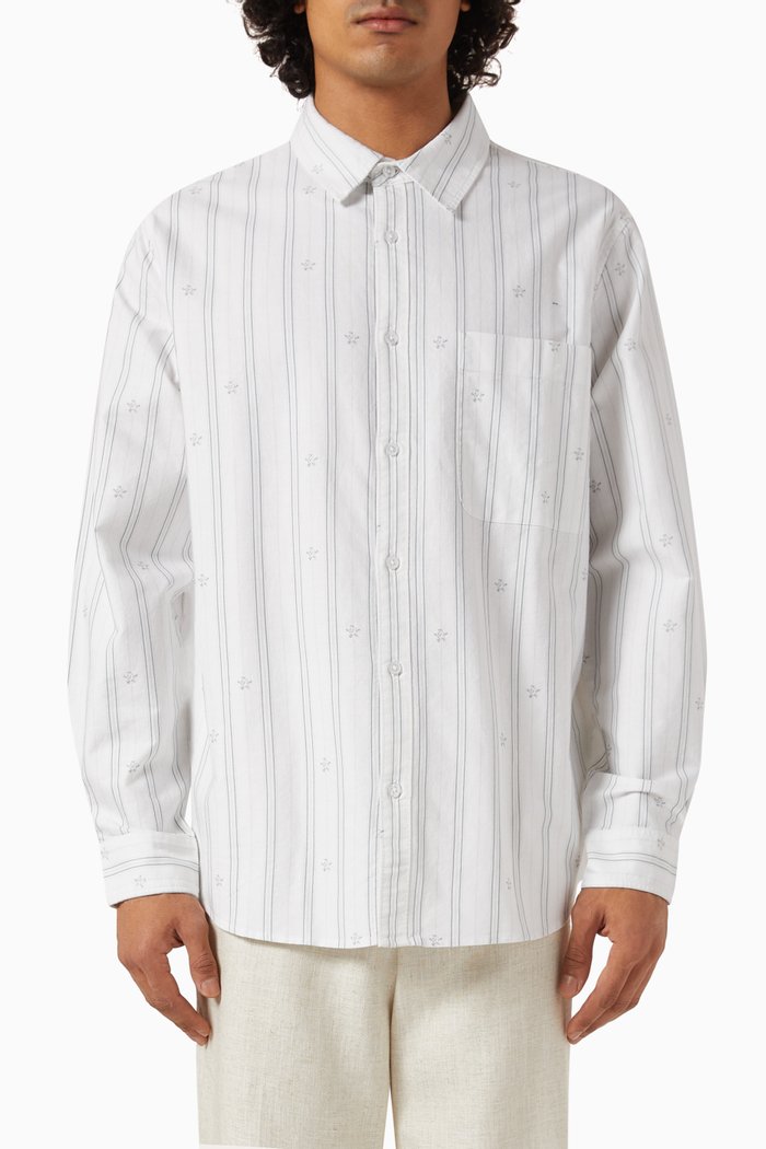 

Lemon-patterned Shirt in Cotton-poplin, Blue