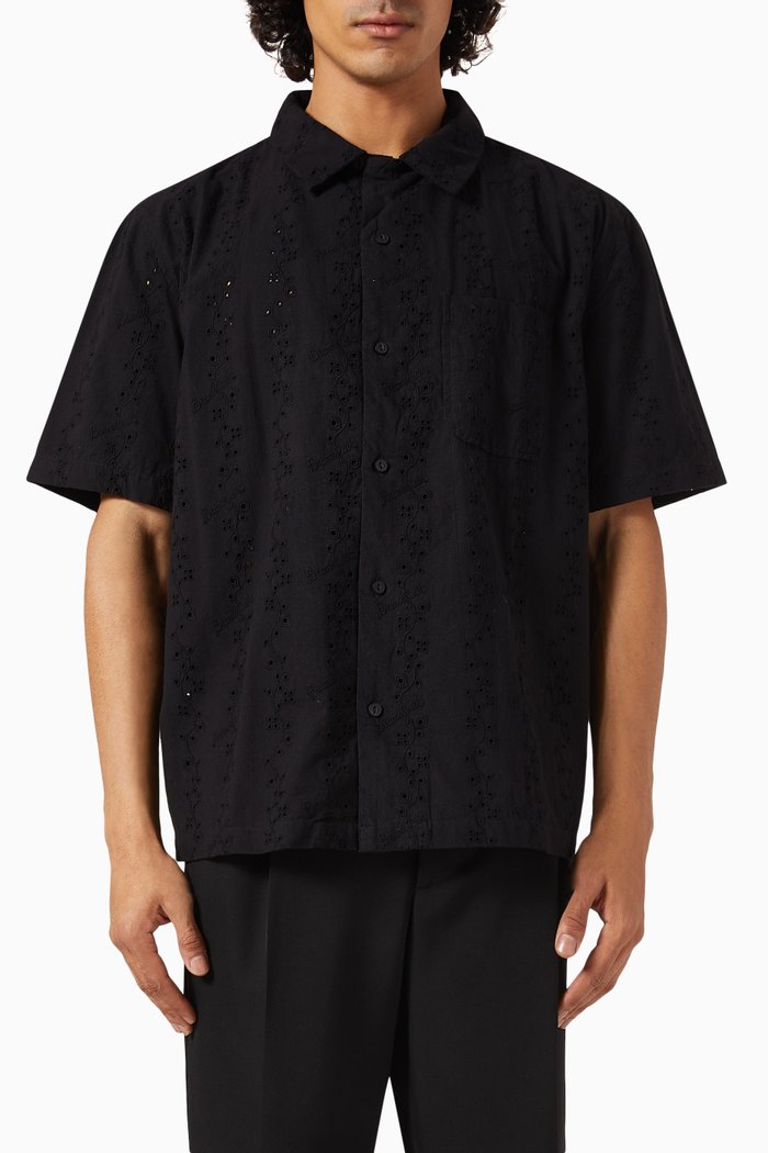 

Broderie Shirt in Cotton, Black