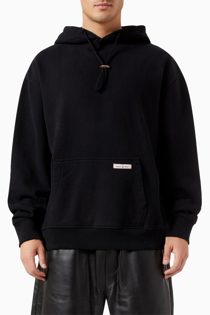 

Atelier Drawstring Hoodie in Cotton, Black