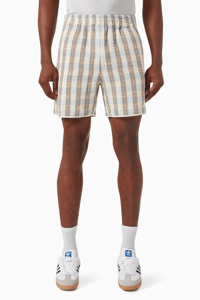 

Check Shorts in Bouclé, Neutral