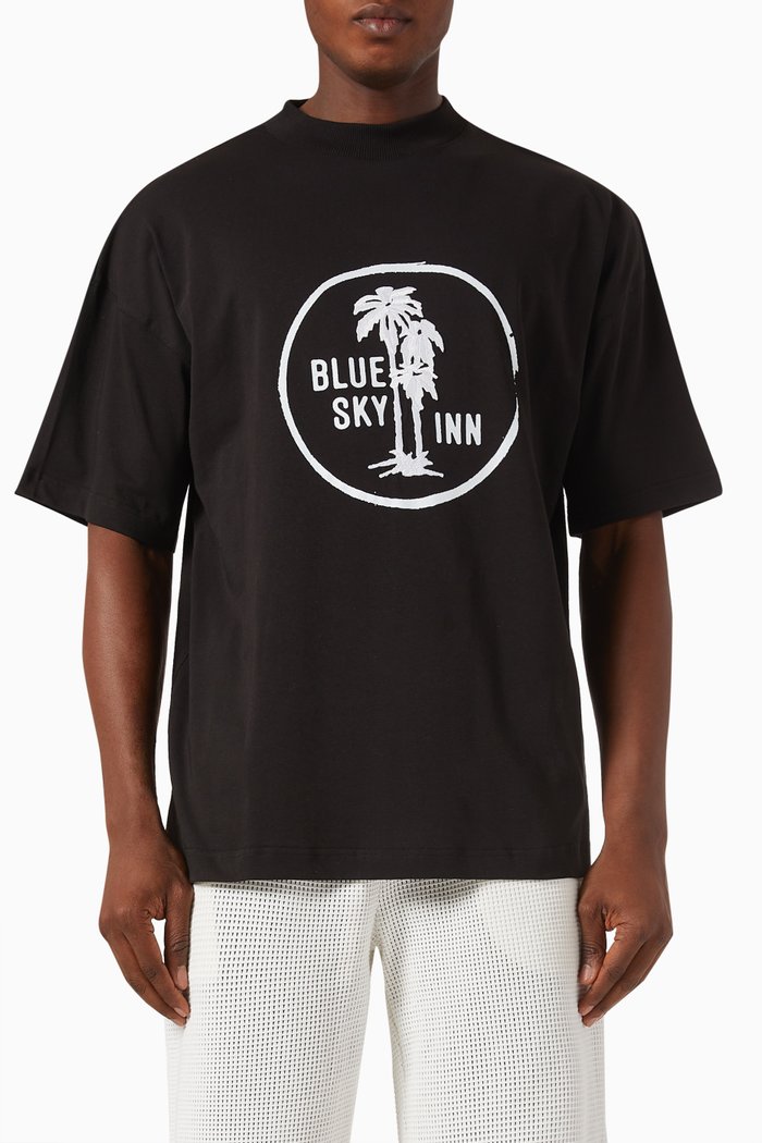

Palm Logo T-shirt in Cotton, Black