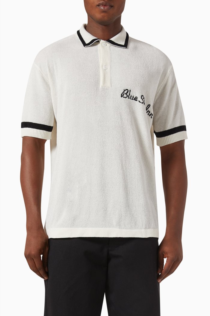 

Logo Polo Shirt in Knit, White