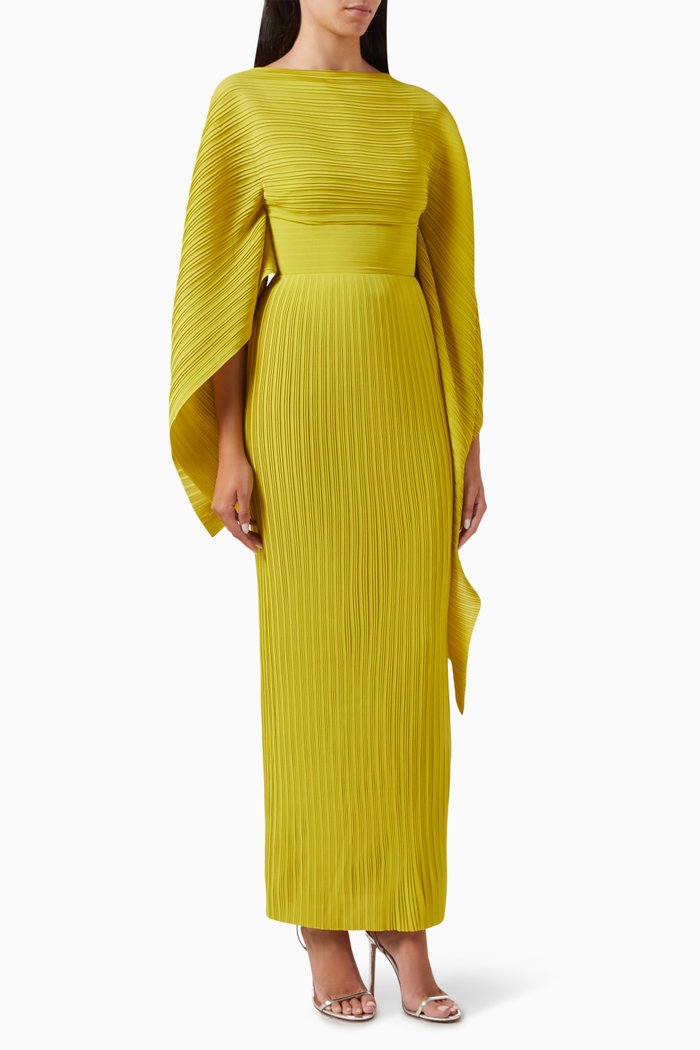 

Adami Cape-sleeve Maxi Dress, Green