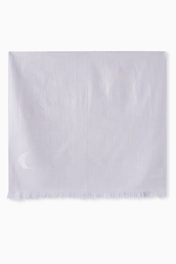 

Signature Logo-jacquard Scarf in Silk & Cotton, Purple