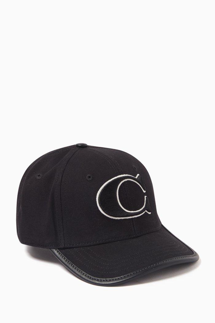 

C Baseball Cap in Cotton-canvas, Black