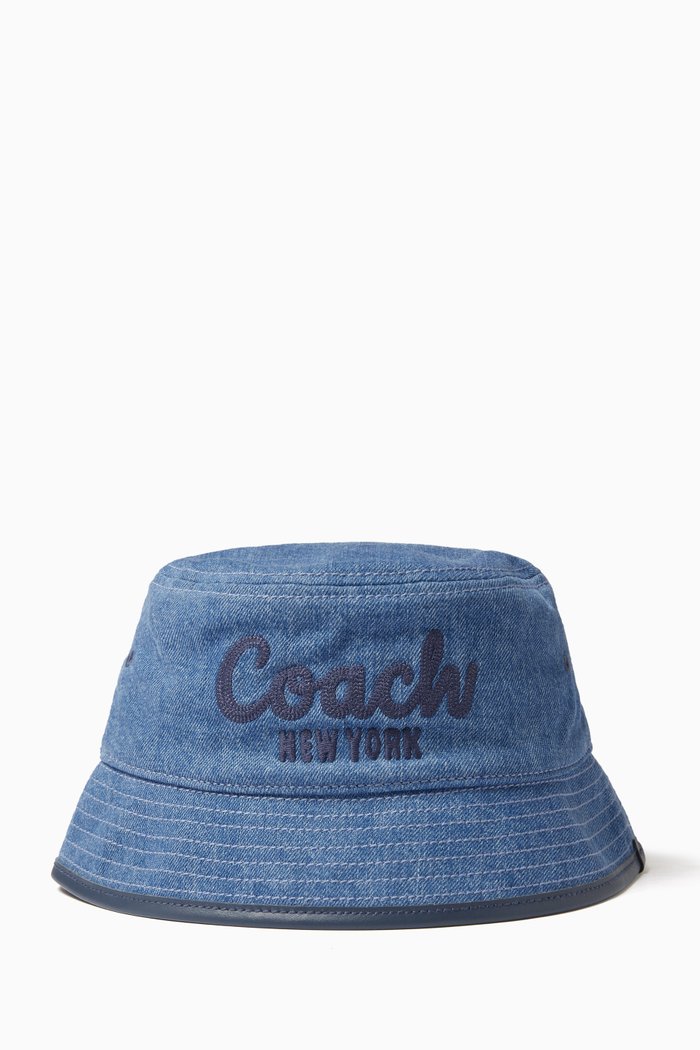 

Logo-embroidered Bucket Hat in Denim, Blue
