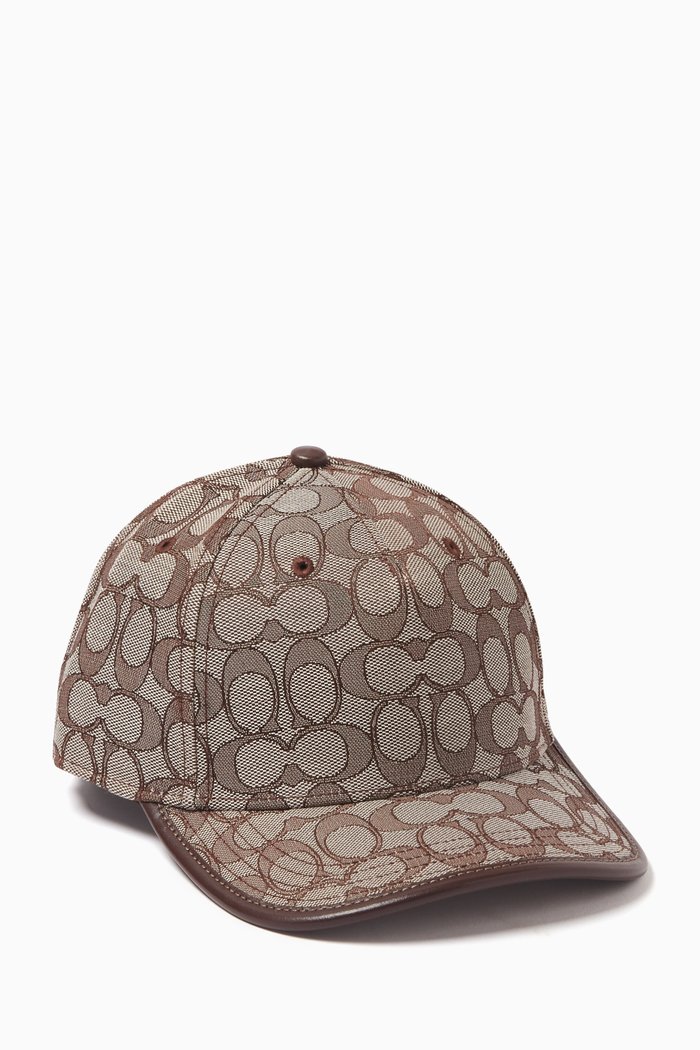 

Signature Baseball Cap in Jacquard, Brown