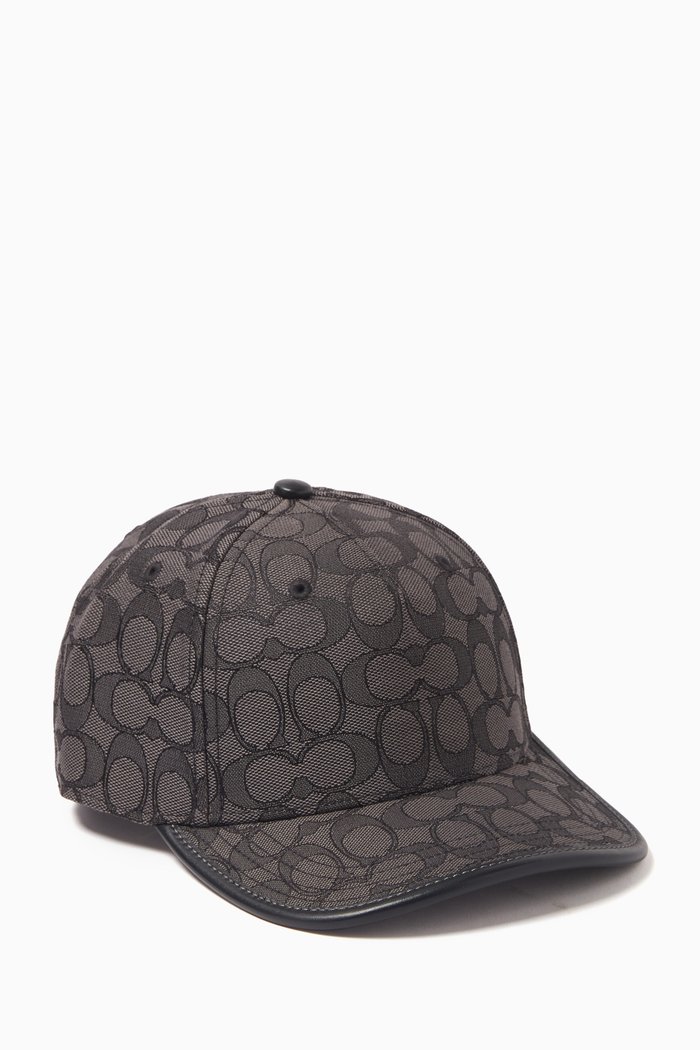 Signature Baseball Cap in Jacquard, Grey