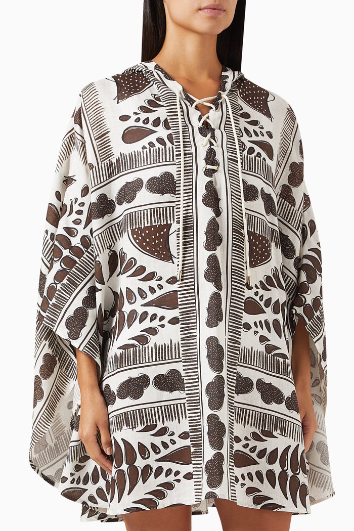 

Zanzibar Closed Cape in Linen, Brown